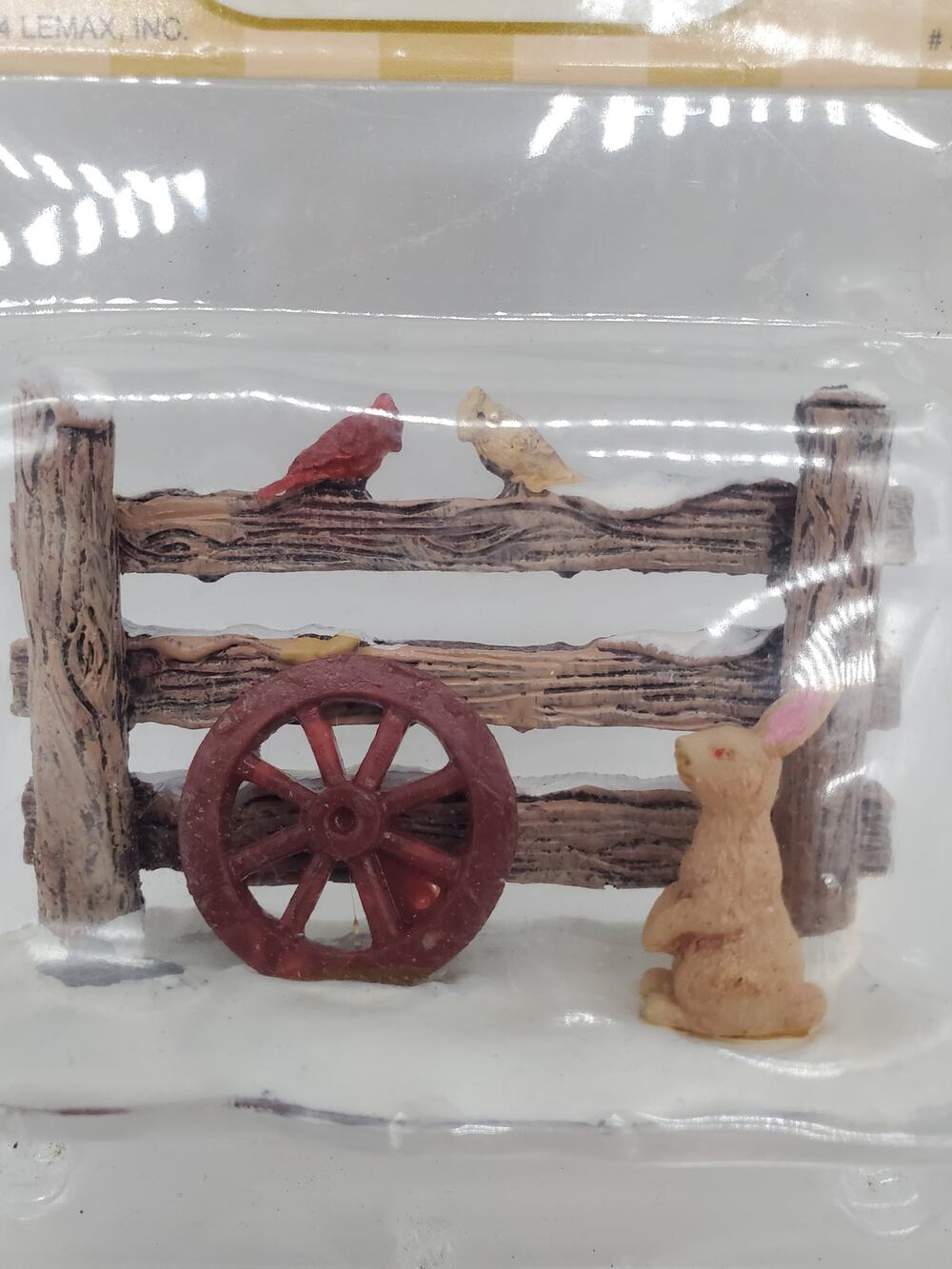 Lemax - Fence with Bird and Rabbit - Christmas Village Accessory